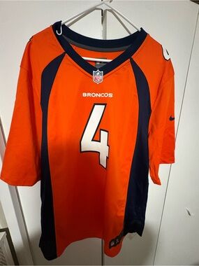 Nike Denver Broncos Orange and Navy #4 Football Jersey